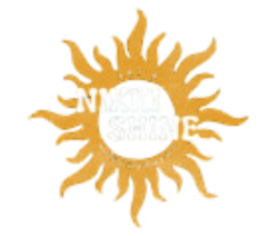 Stylized yellow sun with overlaid text that reads "Nikki Shine"